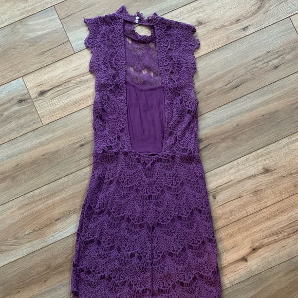 Free People chunky lace open back mini dress - Picture 6 of 7